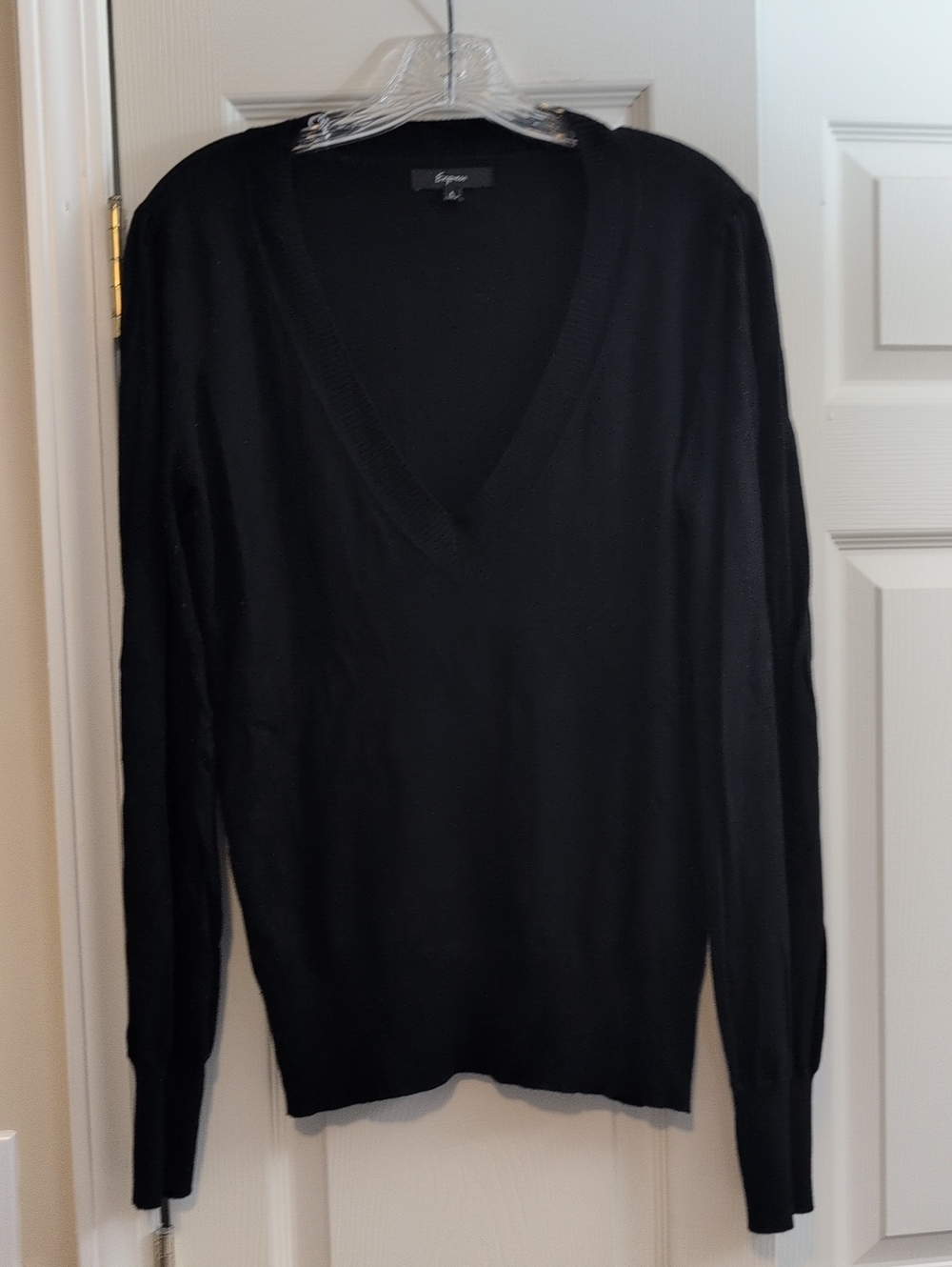 Express Black V-Neck Knit Sweater